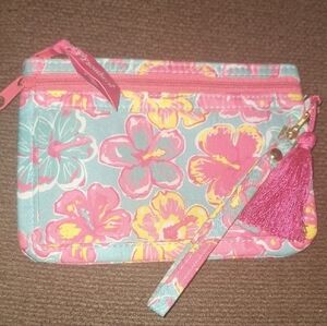 Simply Southern Floral Wristlet with Pink and Yellow Accents